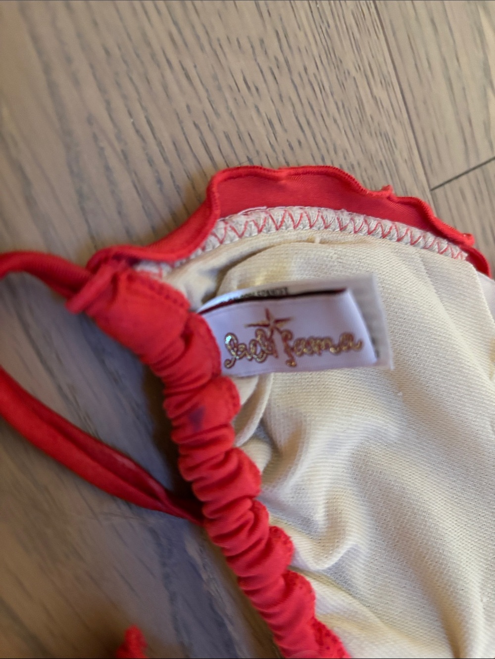 Luli Fama Red Ruffled Triangle Bikini - Picture 7 of 8
